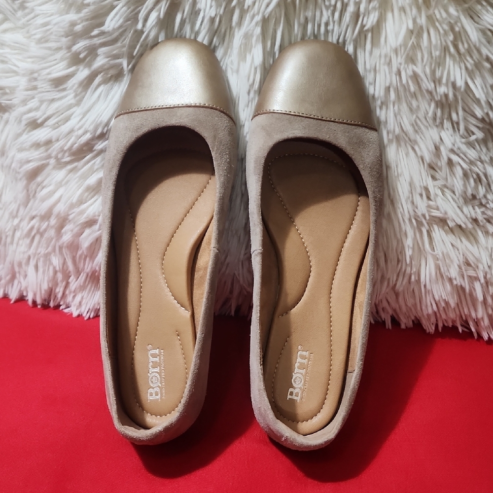 Born BATTI Mixed Media Faux Suede Ballet Flats - Picture 2 of 11